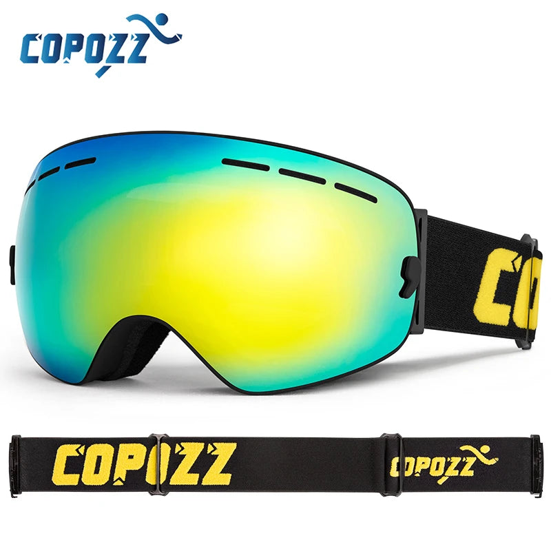 Marca COPOZZ, gafas de esquí para hombres y mujeres, gafas de Snowboard, gafas para esquiar, protección UV400, gafas de esquí para nieve, máscara de esquí antiniebla