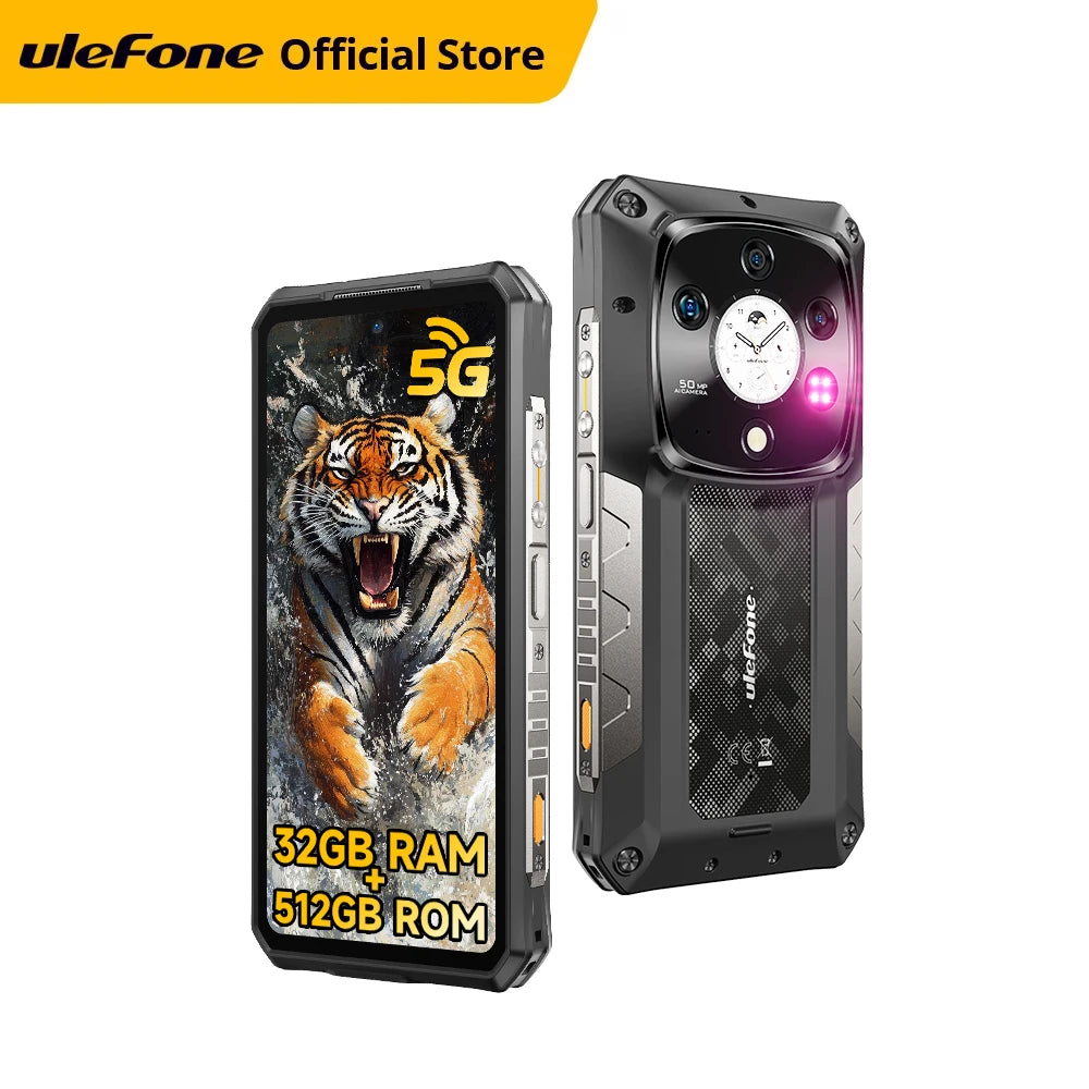 Ulefone Armor 28 Pro 5G Smartphone ultrarresistente con IA, 512 GB de ROM, 120 W, MTK Dimensity 7300, 10600 mAh, pantalla AMOLED de 6,67", 64 MP
