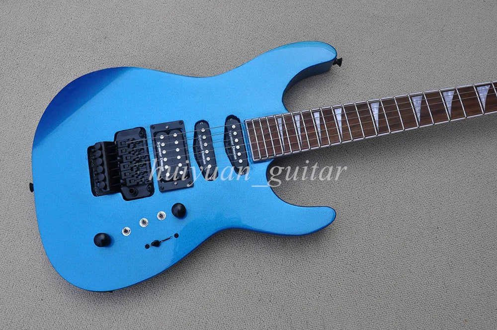 Guitarra Eléctrica Flyoung de 6 Cuerdas Azul JK Floyd con Diapasón de Palisandro de 24 Trastes