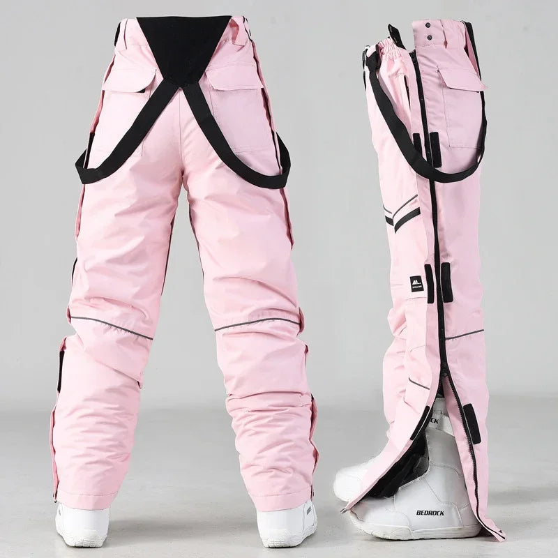 2024 deporte al aire libre hombre pantalones de esquí a prueba de viento mujeres pantalones de nieve montaña algodón Snowboard monos femeninos ropa impermeable