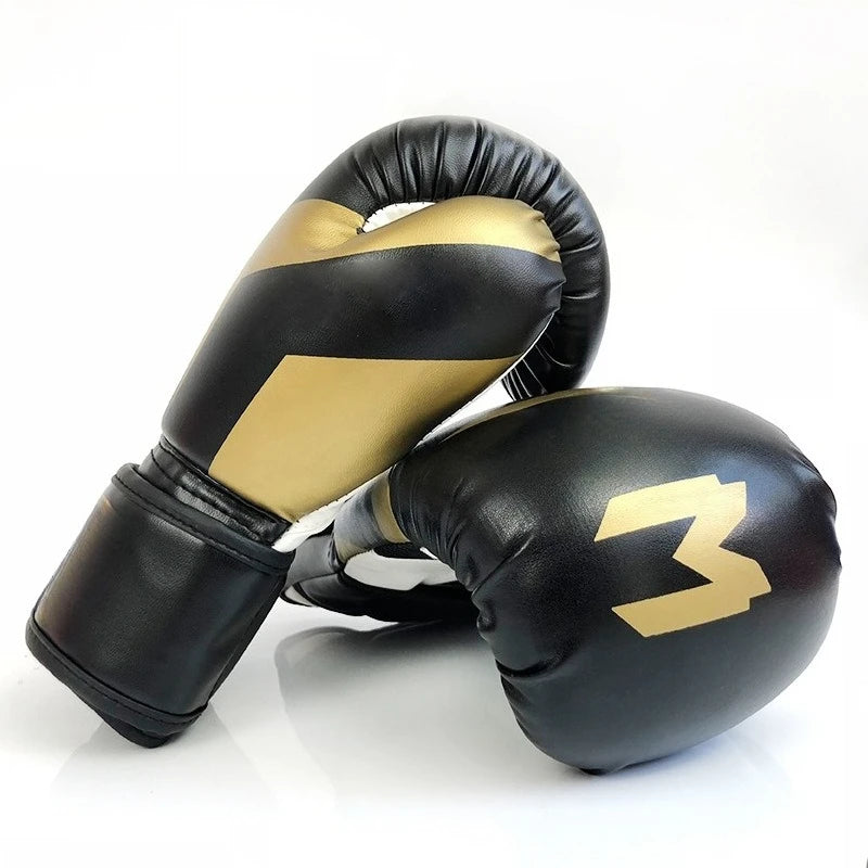 Guantes de boxeo transpirables y resistentes al desgaste de cuero PU de alta calidad para entrenamiento Sanda, guantes de combate protectores gruesos