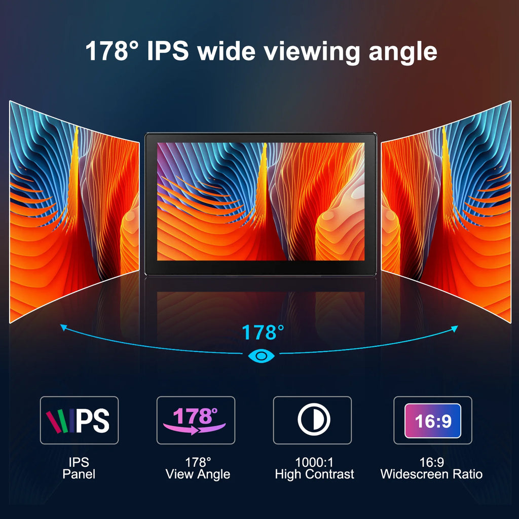 Monitor táctil Unew Premium de 8 pulgadas, 1280x800, 16:10, pantalla ancha HDMI para proyectos de bricolaje y pantalla táctil, ventiladores y altavoces integrados