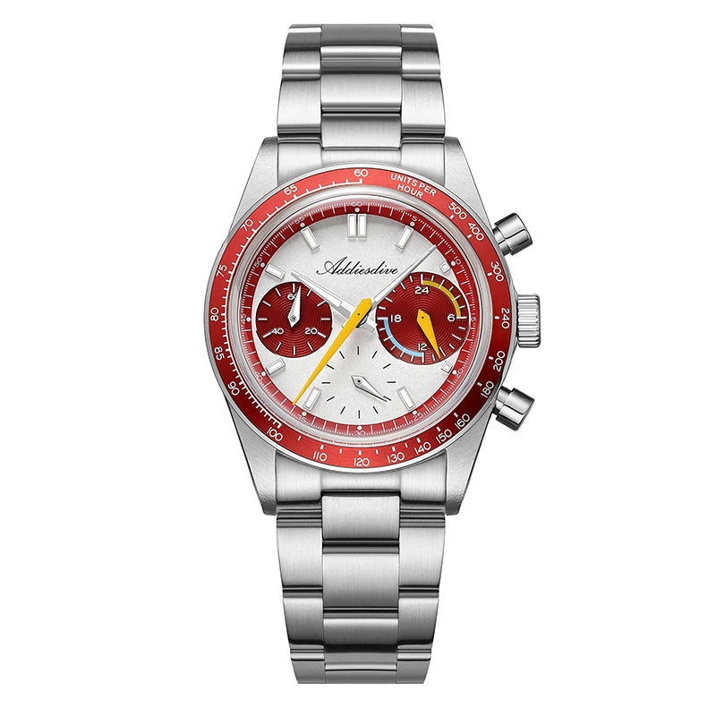 Reloj para hombre ADDIESDIVE de 37 mm con cronógrafo multifunción de cuarzo VK63 AD2539, cristal abombado, reloj NUEVO