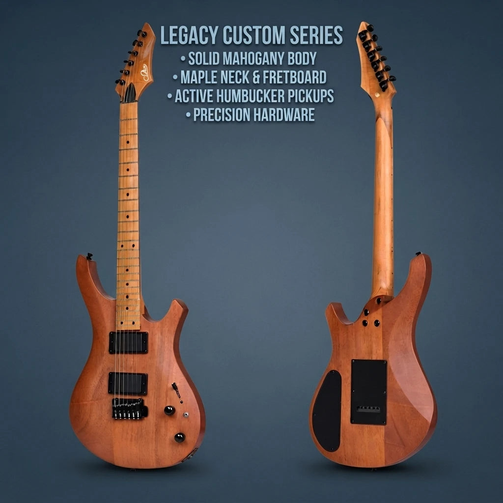 Guitarra eléctrica de estilo rock profesional con acabado brillante, 24 trastes, pastillas HH, herrajes cromados y 6 cuerdas, ideal para músicos que actúan en vivo.