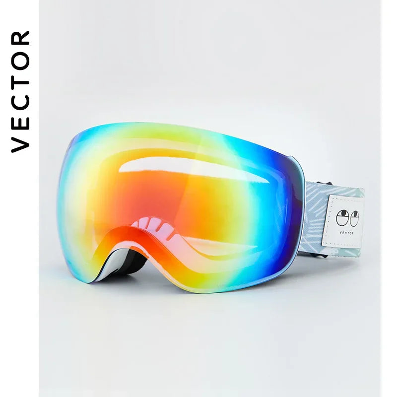 VECTOR OTG gafas de esquí Snowboard mujeres hombres gafas de esquí UV 400 gafas de protección contra la nieve adulto doble espejo esférico magnético