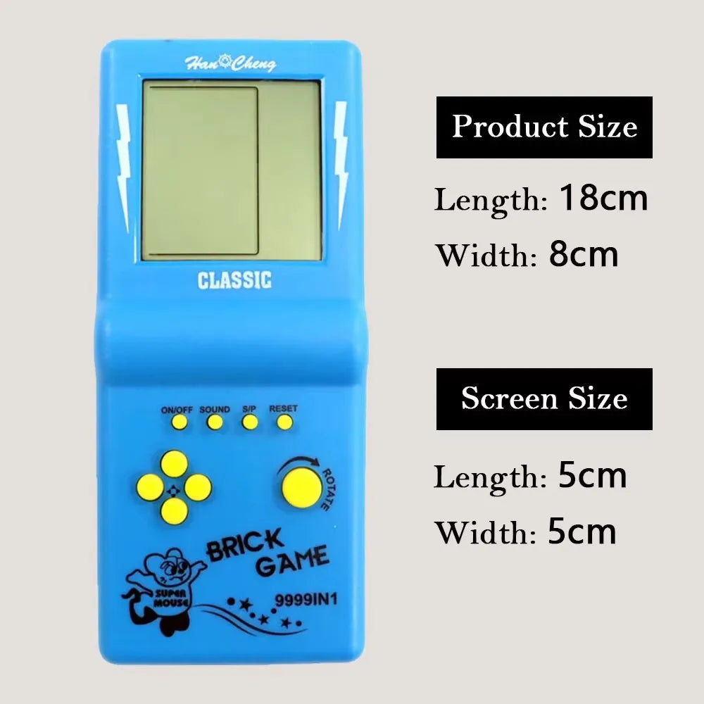 Consolas de juegos retro portátiles, máquinas de juego de mano tipo Tetris, juegos de bolsillo nostálgicos con pantalla grande, juguetes de rompecabezas
