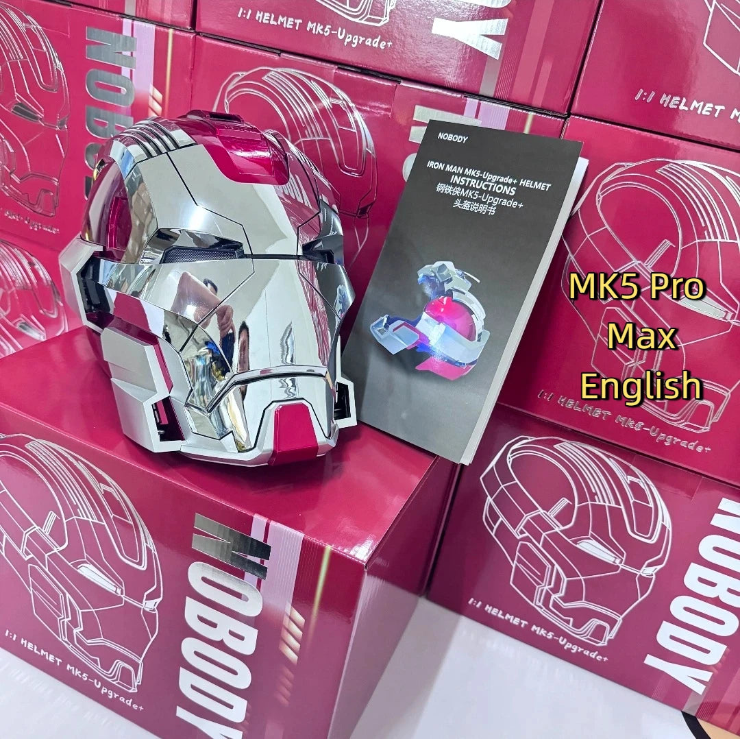 Casco de Iron Man MK5 Pro Max, Versión con Control por Voz, Función de Apertura y Cierre Automático, Exhibición Impresionante, Regalos Coleccionables Premium