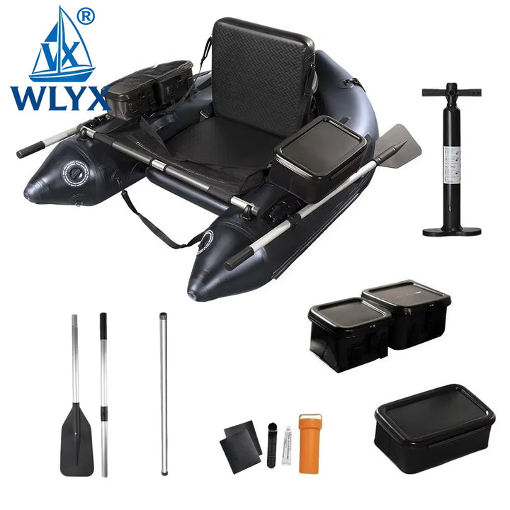 Bote Inflable Personalizable para una Persona, Bote Pontón, Material de PVC Grueso, Canoa de Remo, Kayak para Pesca