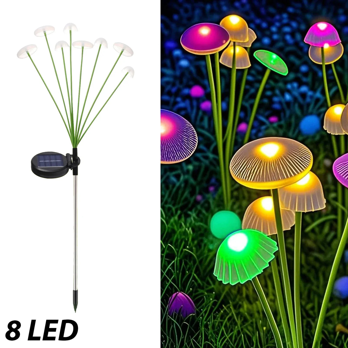 Luces solares LED para exteriores, luces solares para césped con forma de seta, impermeables, para fiestas, Patio, camino, lámpara de medusas para decoración de jardín