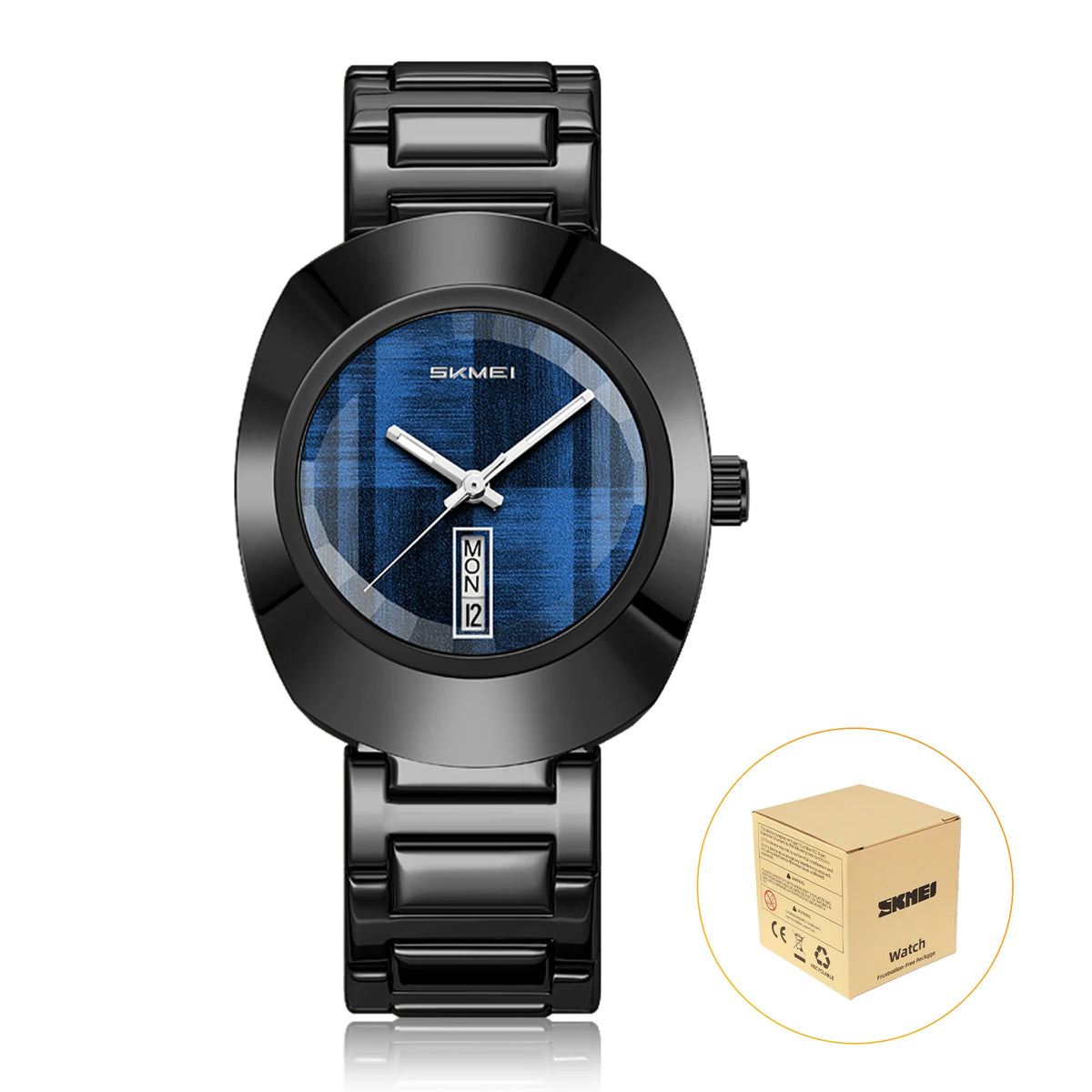 Reloj de cuarzo de moda SKMEI 9410 para hombre, resistente al agua 30M, reloj de pulsera masculino, reloj de negocios sencillo, esfera colorida, visualización de semana y fecha