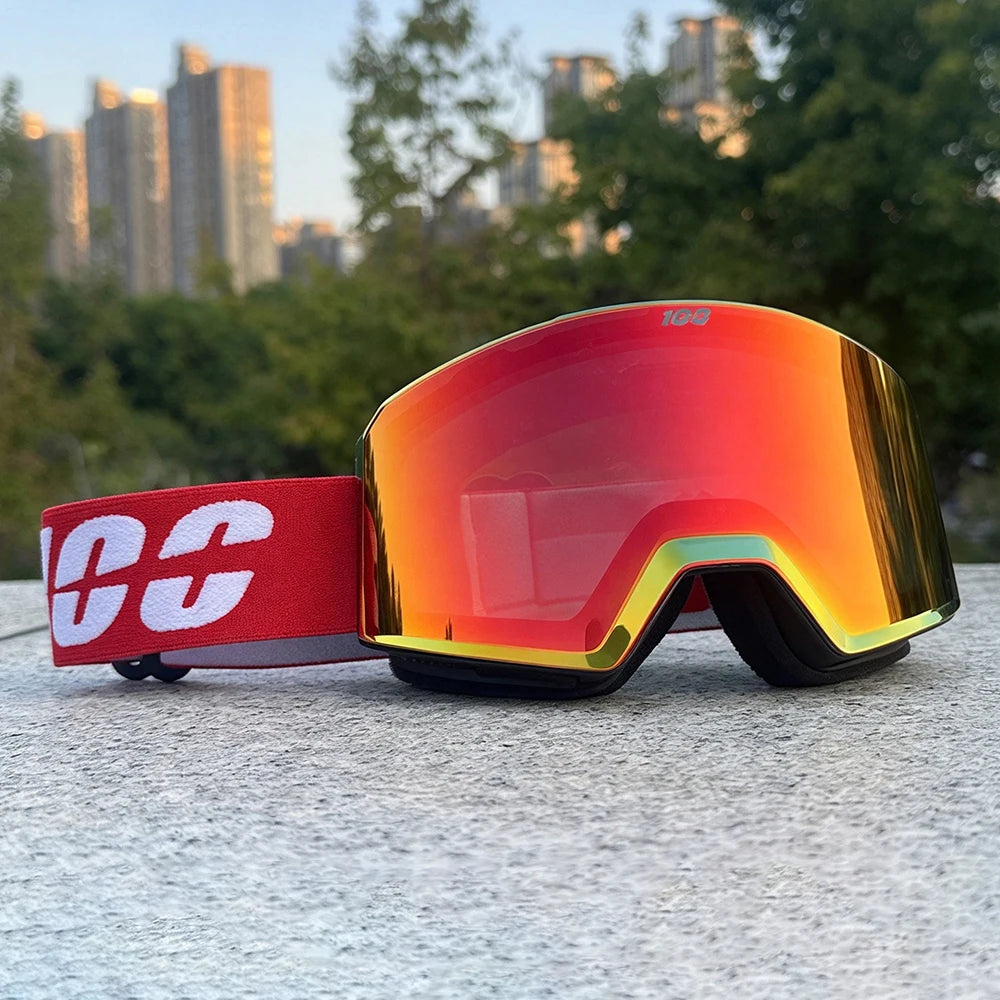 Gafas de esquí profesionales para invierno, con sistema de cambio rápido mediante imán, doble capa, tratamiento antiniebla, para snowboard, para hombres y mujeres.