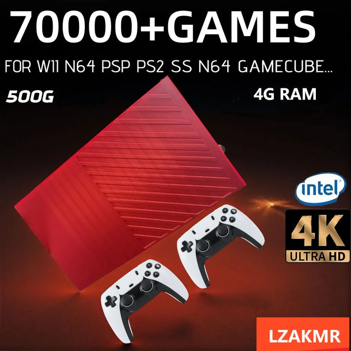 Consola de juegos 500G 4G RX1 con Batocera y Windows 11, más de 70000 juegos, I3-3110M, para Wii, PS2, XBOX, PSP, GameCube, N64, receptor USB