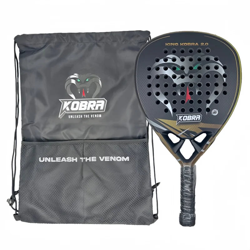 Raqueta de Pádel KING KOBRA 2.0 de Fibra de Carbono 18K, Superficie Antideslizante con Textura 3D, Raqueta Profesional de Tenis de Pádel Resistente a Impactos