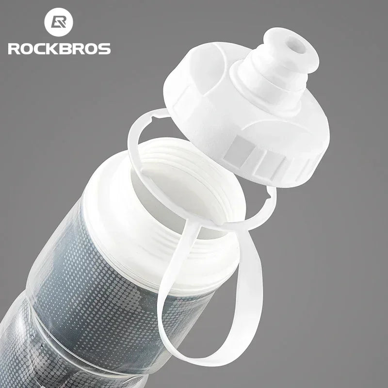 ROCKBROS-botella de agua aislada para ciclismo, Material PP5 de 750ml, deportes al aire libre, Fitness, correr, montar, Camping, senderismo, hervidor portátil