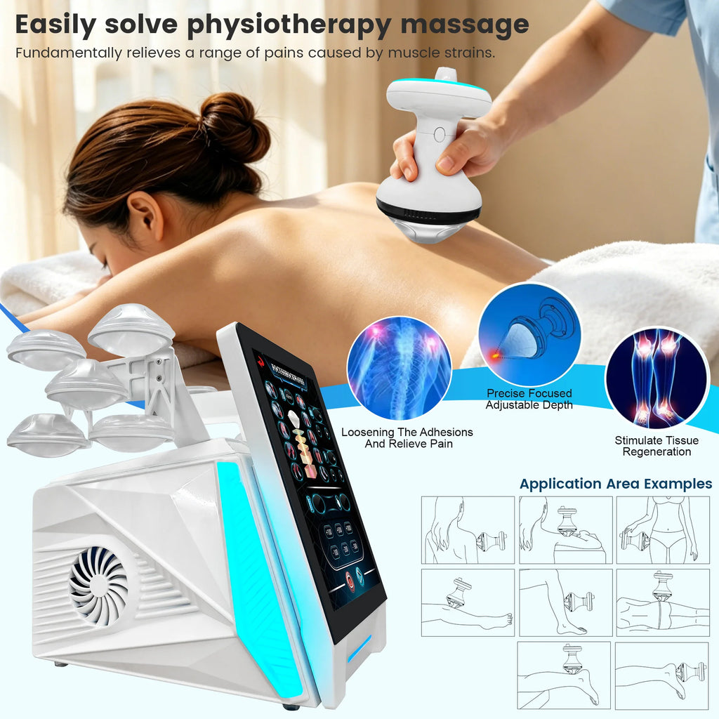 Máquina de Terapia de Ondas de Choque Extracorpóreas Enfocadas, Alivia el Dolor, Estimula el Crecimiento