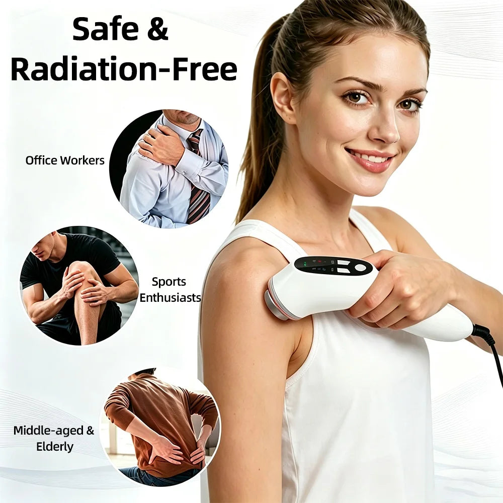 Dispositivo de Fisioterapia por Ultrasonido Portátil de 1MHz con 3 Ajustes de Intensidad y Temporizador para Relajación Muscular