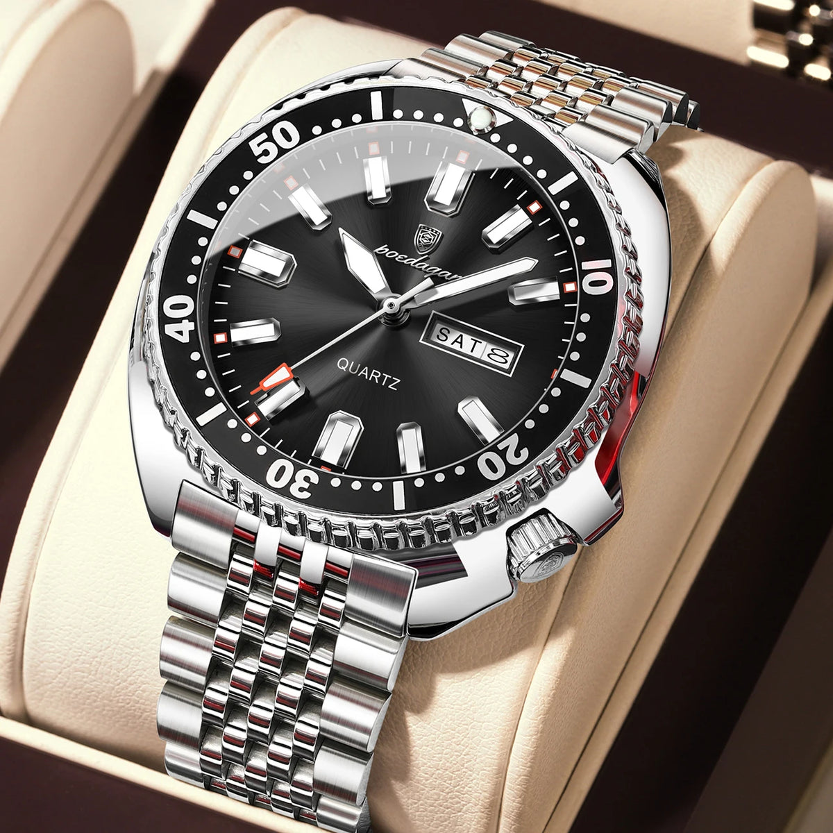 Reloj de cuarzo para hombre POEDAGAR, de lujo, para negocios, con fecha, día, resistente al agua y luminoso, reloj de pulsera deportivo de acero inoxidable