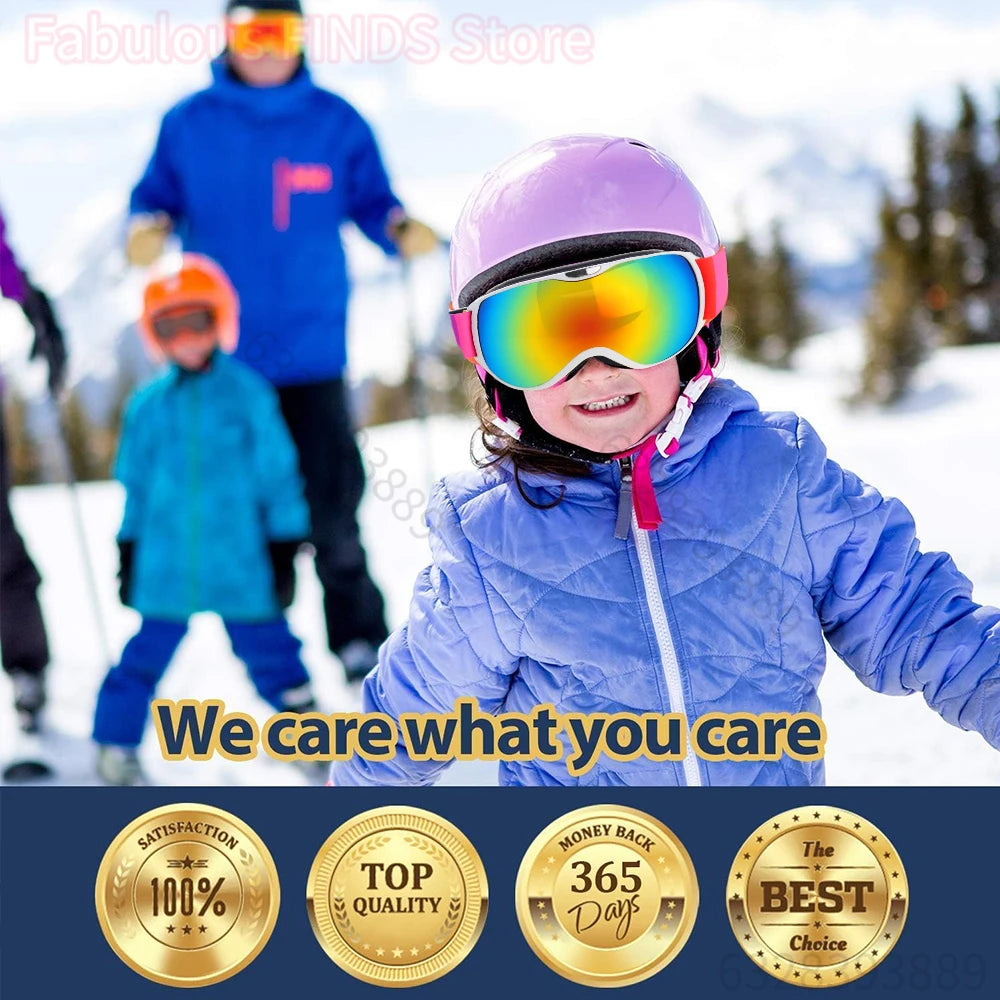 Gafas de esquí para niños de 4 a 14 años, antiniebla, doble capa, UV400, gafas de nieve, deportes al aire libre, Snowboard de invierno, gafas de esquí para niños