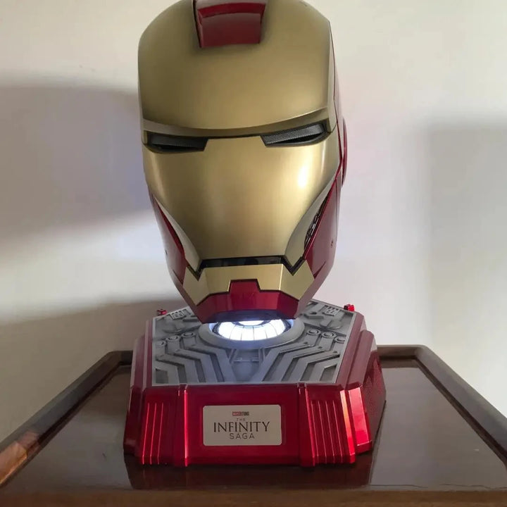 Casco de Iron Man, modelos Mk5, Mk7, Mk50 y Mk17, con interruptor de control de voz en inglés, para juegos de rol, como adorno coleccionable, regalo de cumpleaños o para las fiestas.