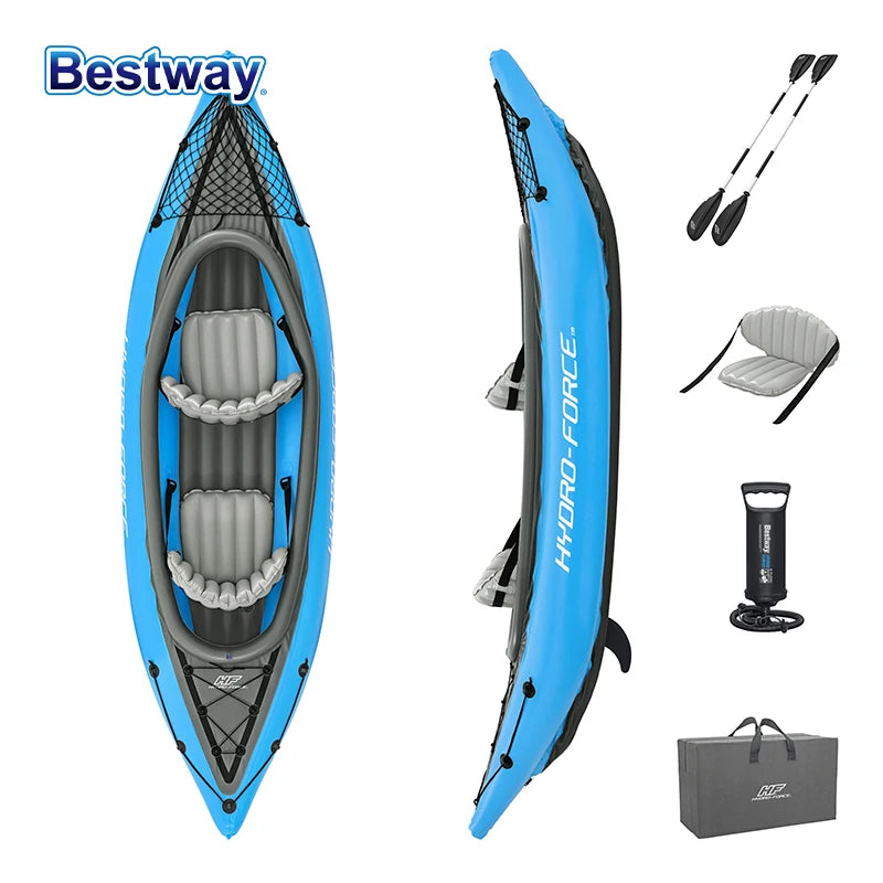 Kayak Inflable Profesional Bestway 65131/65115 - Material de PVC Resistente, Portátil, Ligero, Fácil de Montar, Estable