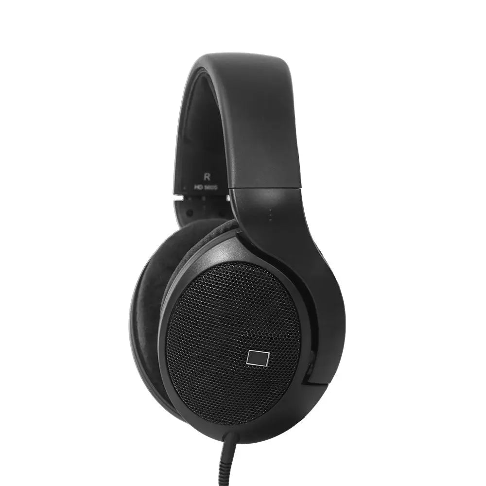 Auriculares con copa abierta redonda texturizada y carcasa negra