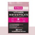 30 parches Parches transdermicos de vitamina B12 con metilcobalamina, folla y vitamina B6 para ayudar a aumentar la energía natural y beneficio del cerebro