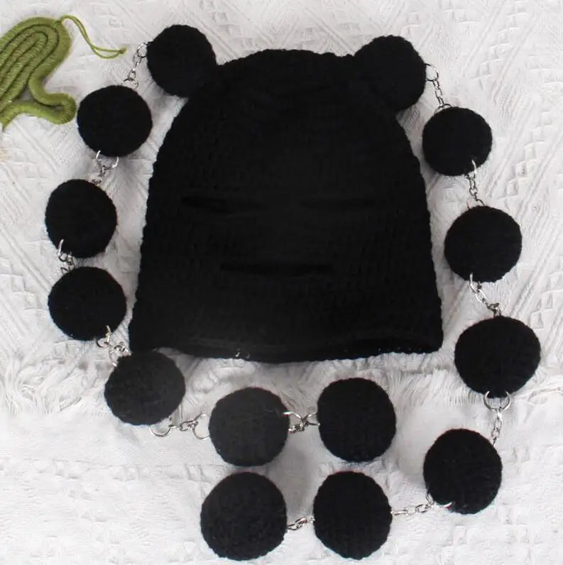 Pasamontañas de invierno Unisex, máscara de esquí, cubierta de cara completa, gorro de punto sólido cálido, gorra de Hip Hop al aire libre, gorro de fiesta divertido, gorros de equitación, nuevo