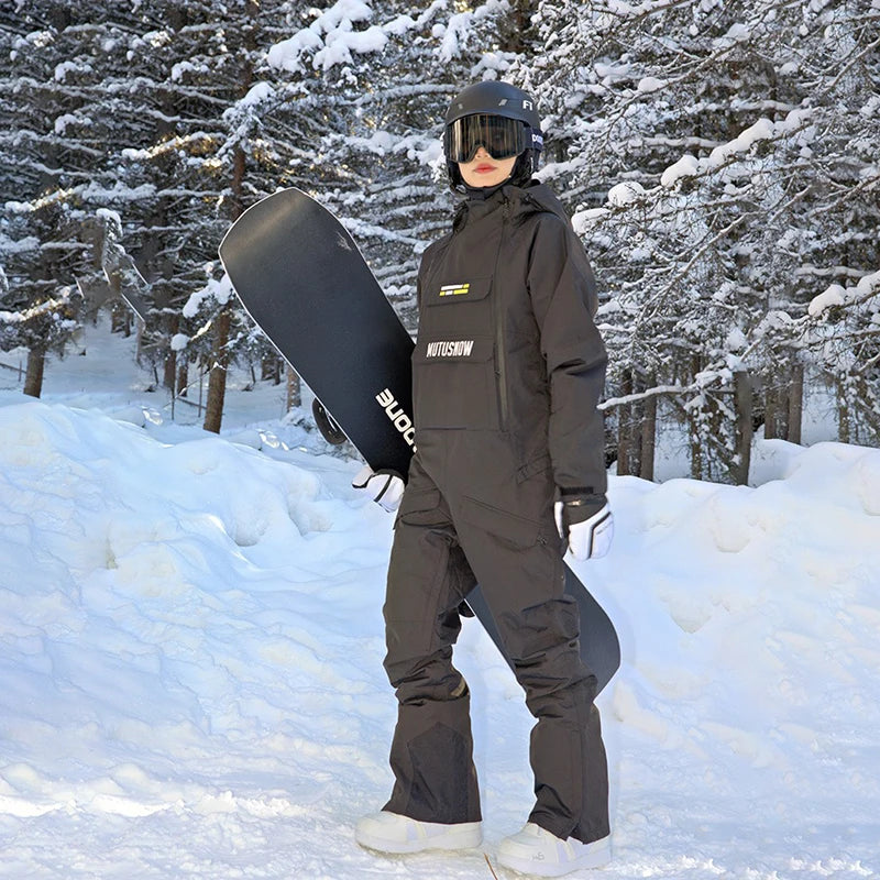 Trajes de Esquí de Una Pieza para Invierno, Overoles para Mujer, Chaqueta de Snowboard Nueva para Hombre, Conjunto de Esquí Cálido, Impermeable y Resistente al Viento