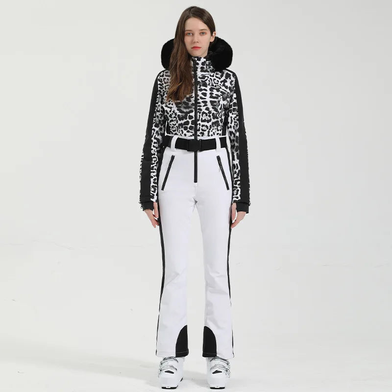 Traje de esquí de una pieza para mujer, monos gruesos de Snowboard para mujer, ropa transpirable impermeable a prueba de viento para invierno, traje de esquí