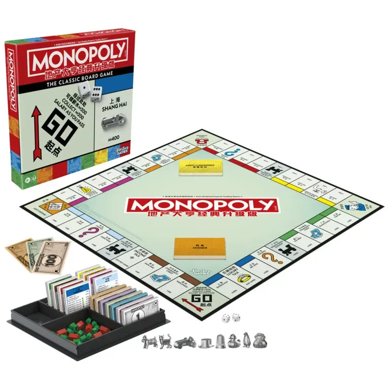 Juego de mesa Monopoly Edición Clásica original de Hasbro, juego de estrategia de intercambio de propiedades para noches de fiesta en familia y reuniones de adultos