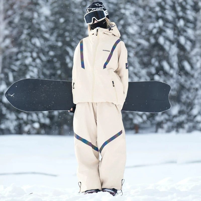 Nuevo Conjunto de Traje de Esquí para Hombre y Mujer 2026, Chaqueta y Pantalones de Esquí Impermeables y Resistentes al Viento, Ropa de Nieve