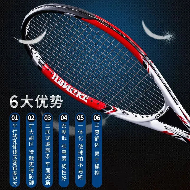 Raqueta de Tenis de Fibra de Carbono Compuesta para Principiantes, Amateurs, de Entrada, Individual y Doble, Set de Raquetas de Tenis
