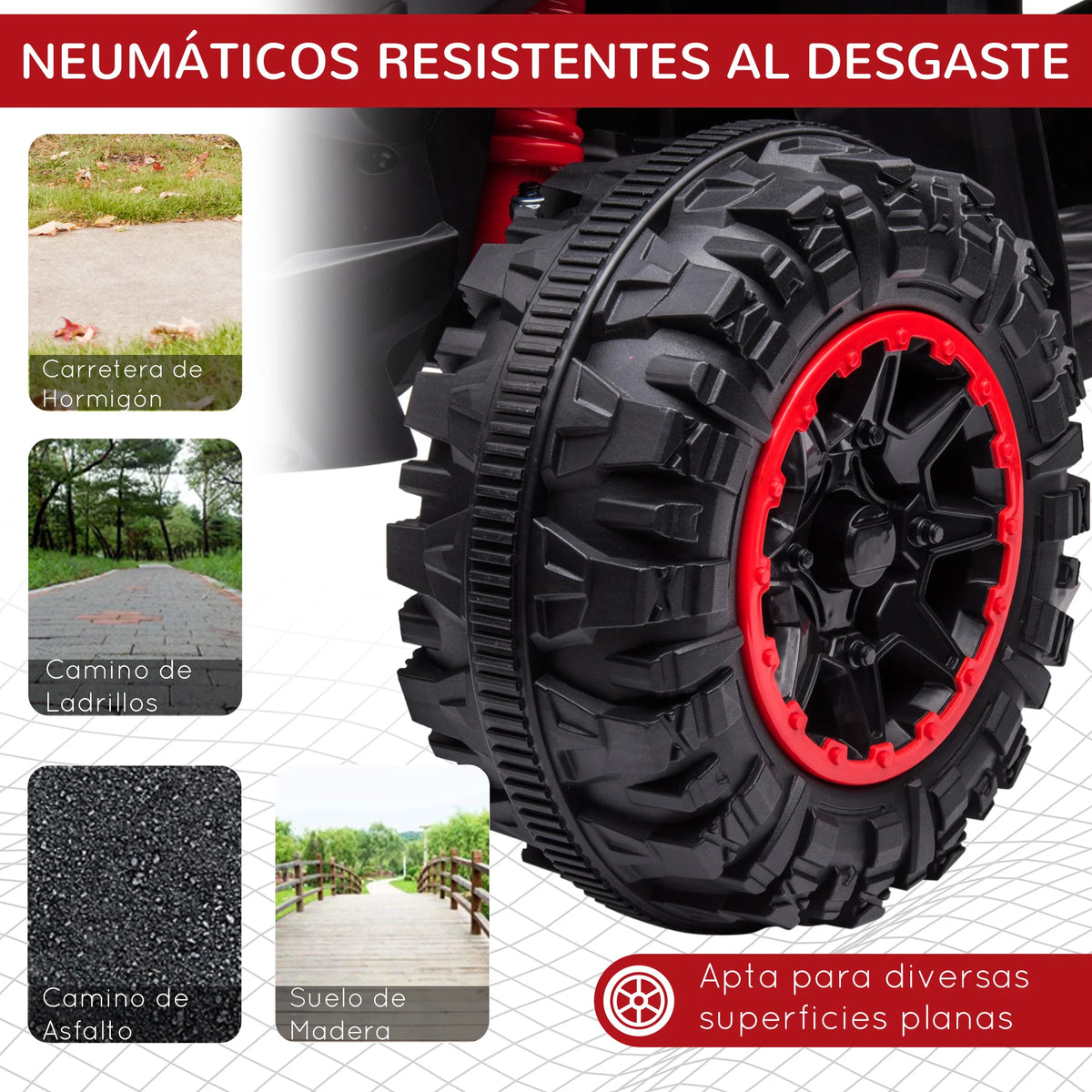 HOMCOM Quad Eléctrico para Niños 3-5 Años 12V con 2 Motores Faros Bocina