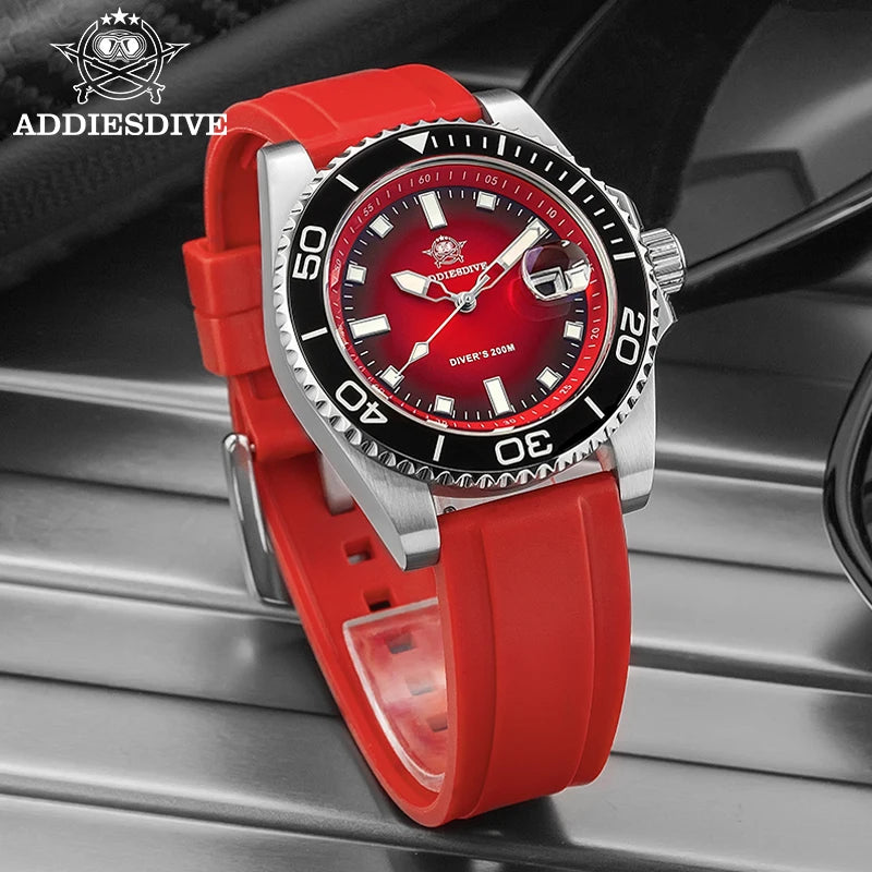 ADDIESDIVE New AD2089 Diver Watch for Men 41mm Ceramic Bezel BGW9 Luminous 200m Waterproof Fashion Stainless Steel Quartz Watch