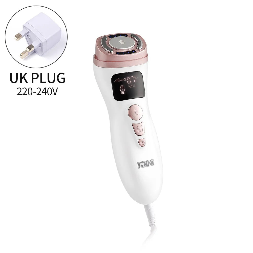 Mini máquina HIFU ultrasónica RF EMS HIFU, dispositivo de estiramiento de la piel para estiramiento Facial, barbilla, cuello, ojos, masajeador antiarrugas para uso doméstico