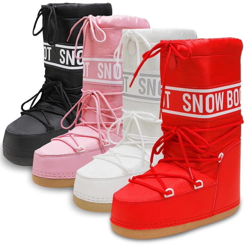 2026 Nuevas Botas de Nieve para Mujer, de Caña Alta, Estilo Lunar, Punta Redonda, Ligeras, Suela Gruesa, Cálidas y Aisladas, para Esquí, Invierno y Actividades al Aire Libre
