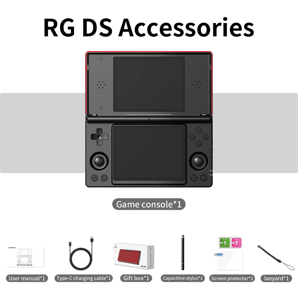 New Anbernic RG DS Handheld Game Console RGDS 4" IPS Dual Multi-touch Screen Android 14 Flip Game Player RGDS For Christmas Gift