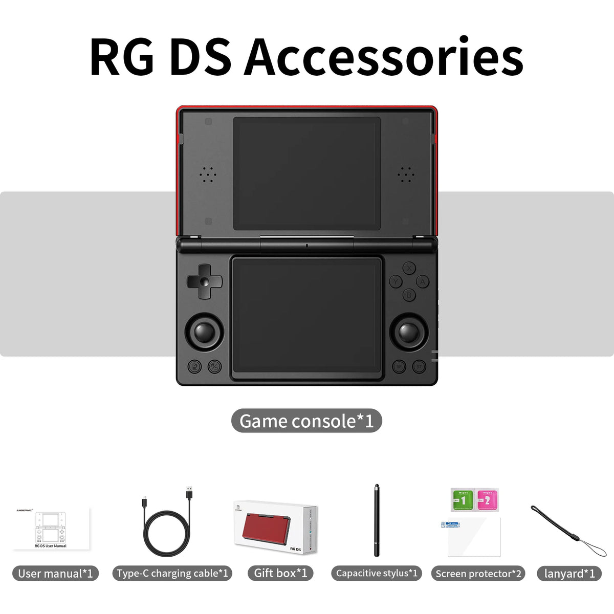 New Anbernic RG DS Handheld Game Console RGDS 4" IPS Dual Multi-touch Screen Android 14 Flip Game Player RGDS For Christmas Gift