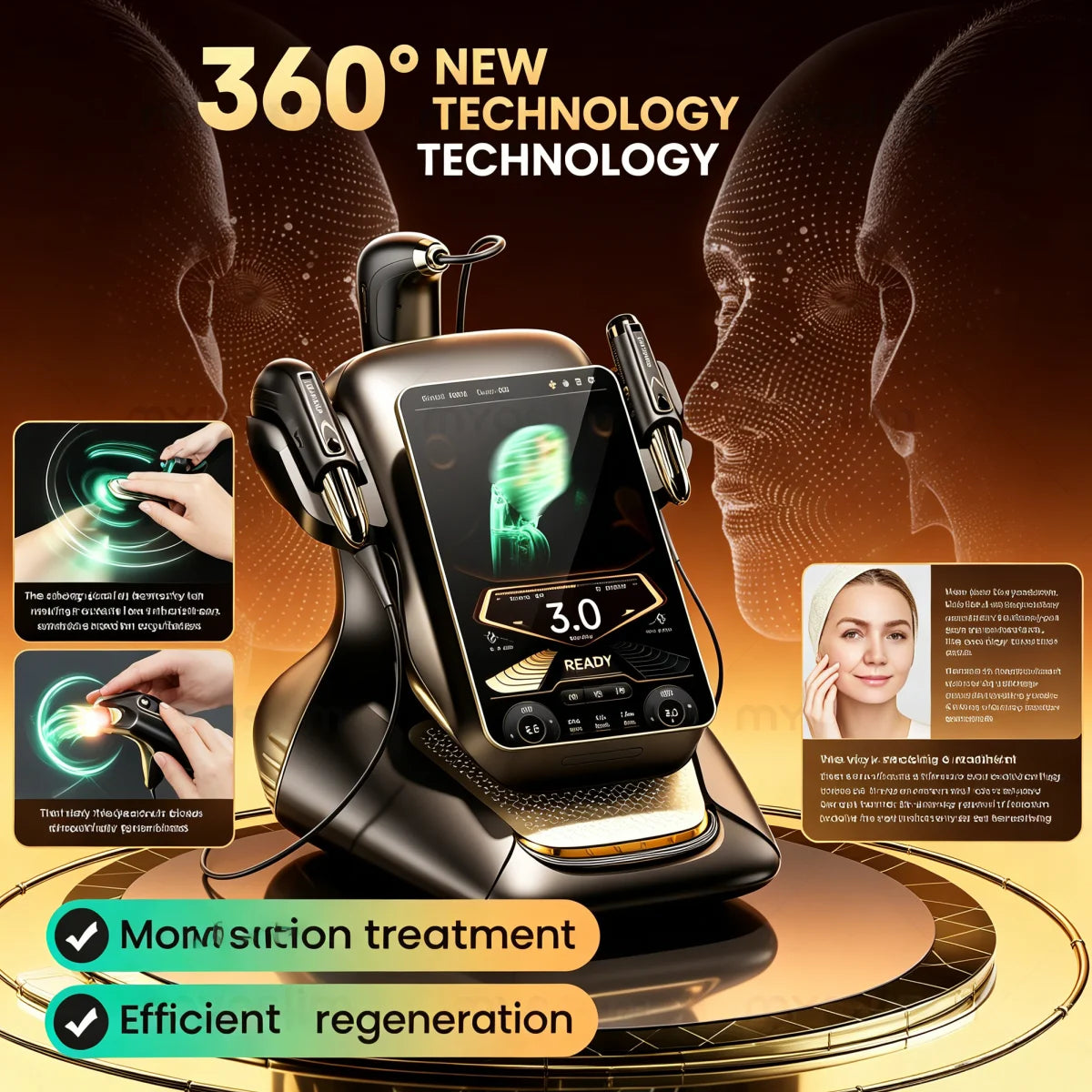 360MAX 25D HIFU Dispositivo de Belleza Multifuncional No Invasivo Antienvejecimiento para Lifting Facial y de Cuello, Moldeado Corporal y Adelgazamiento