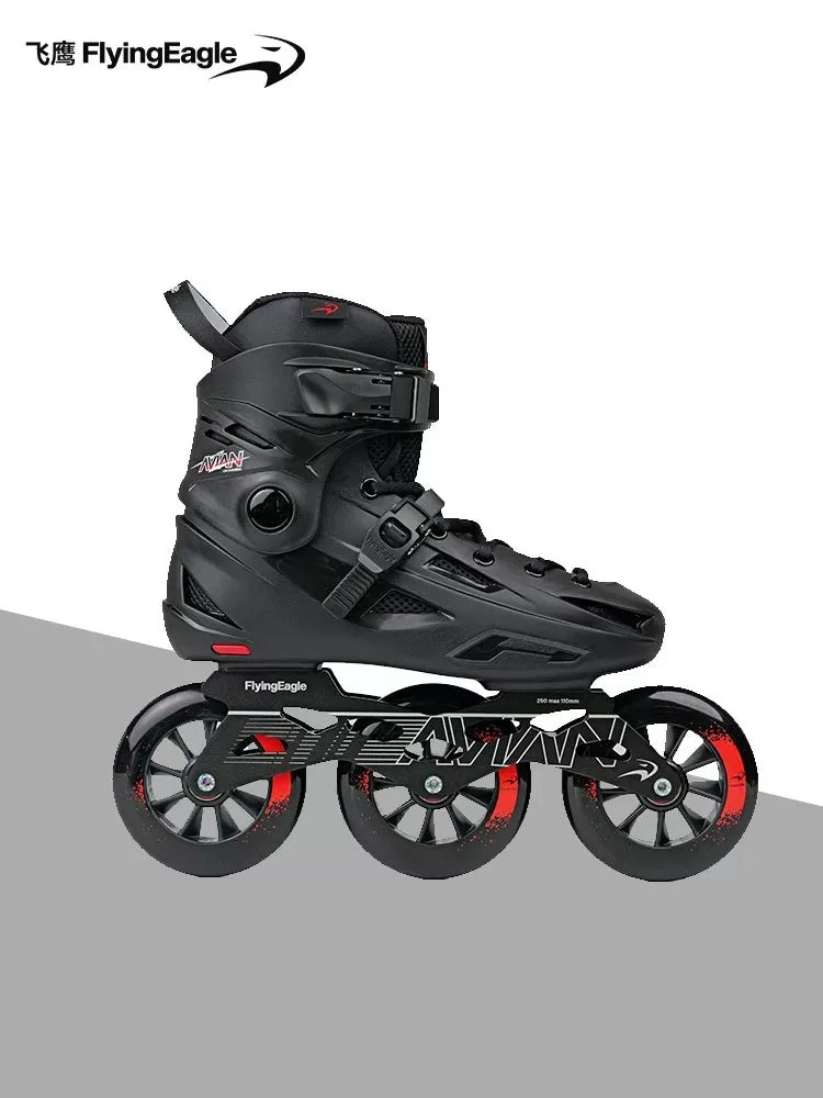 Patines en Línea FlyingEagle AVIAN T110 para Adultos, 3x110mm, Patines Profesionales de Tres Ruedas para Carreras Urbanas, con Ruedas Desmontables