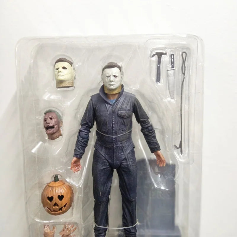 Figura de Michael Myers de NECA con LED, Figura de Acción Ultimate de Halloween, Figura de Freddy Jason Voorhees, Modelo de Sangre, Juguetes, Regalo de Halloween