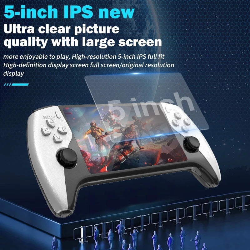 Nueva Consola de Juegos Portátil SF3500, Consola de Juegos Portátil con Pantalla IPS Grande de 5 Pulgadas, Más de 20000 Juegos Integrados, Compatible con Salida de TV