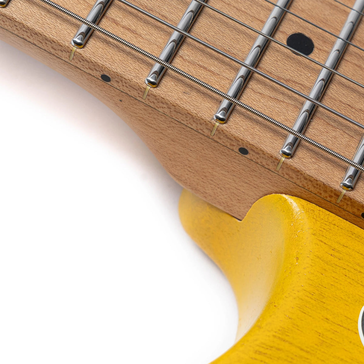 EART Guitars Nexus-S1 Guitarra eléctrica S-S-S de arce tostado/caoba de 25,5"