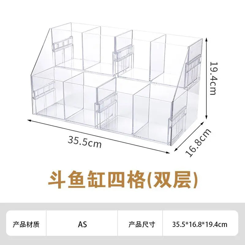 Acrylic Ornamental Fighting Fish Tank New Small Row Tank Transparent Desktop Aquarium Creative Multi-compartment DIY Aquariums