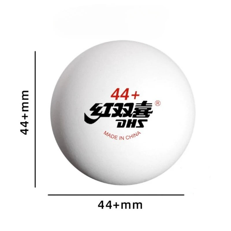 DHS 44mm + pelotas de tenis de mesa ABS nuevo Material pelotas de Ping Pong de entrenamiento y Fitness de gran tamaño 6 unids/caja pelota de tenis de mesa con costura
