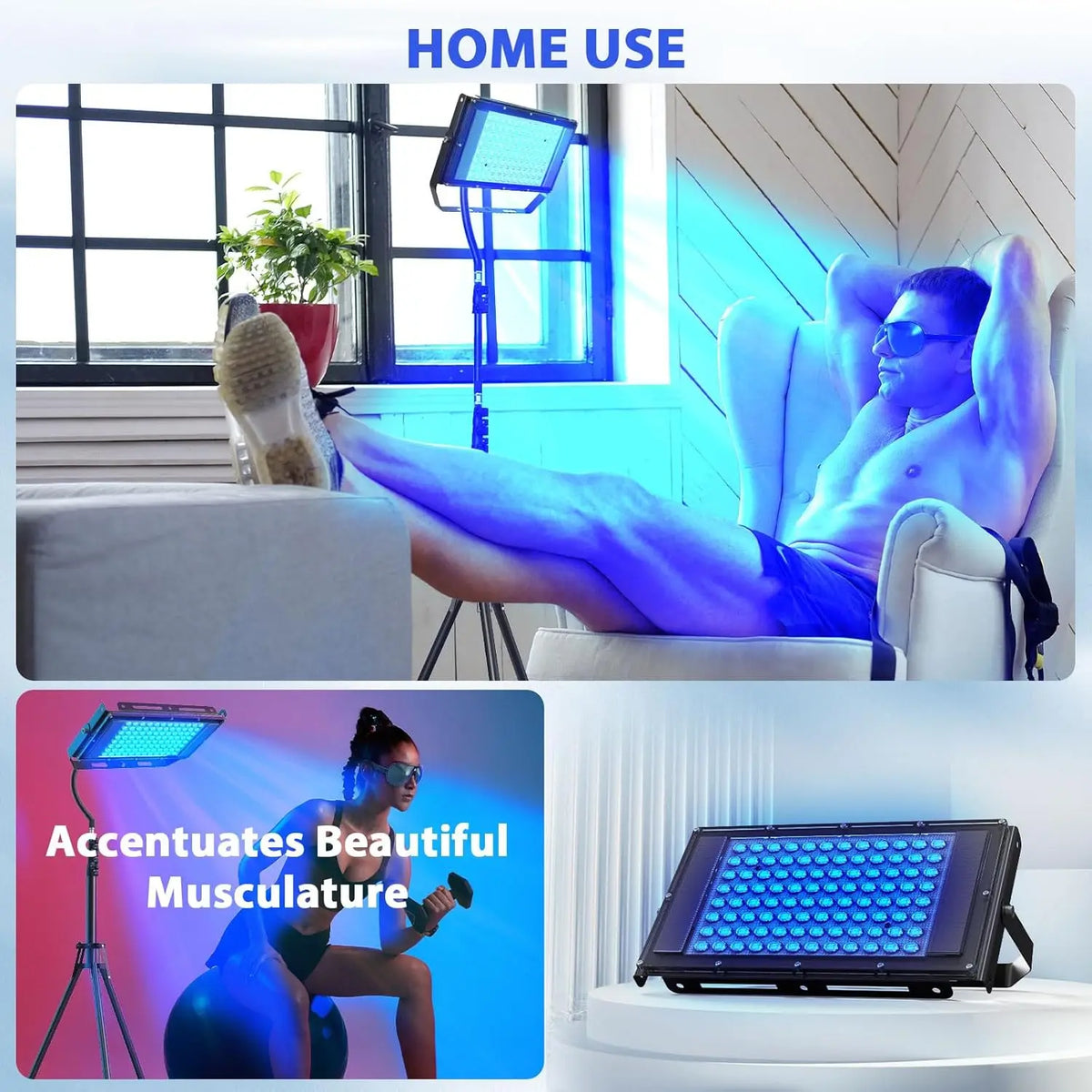 Lámpara de bronceado ultravioleta, lámpara Solarium de 50W para cuerpo bronceado, 96 Uds., longitud de onda de la lámpara de luz azul, 460nm y 480nm, cuidado de la piel