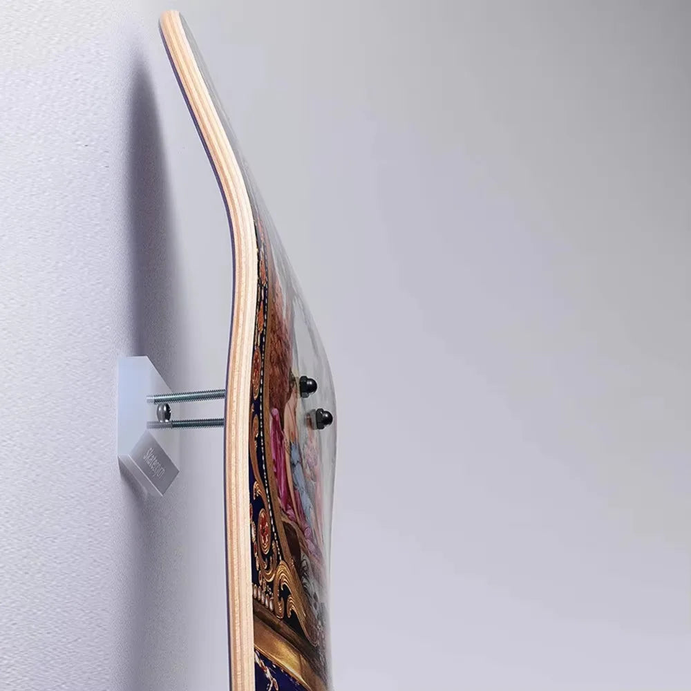 Soporte de pared para monopatín, colgador de cubierta para Longboard, soporte de exhibición acrílico transparente para interiores, soporte de almacenamiento flotante para monopatín