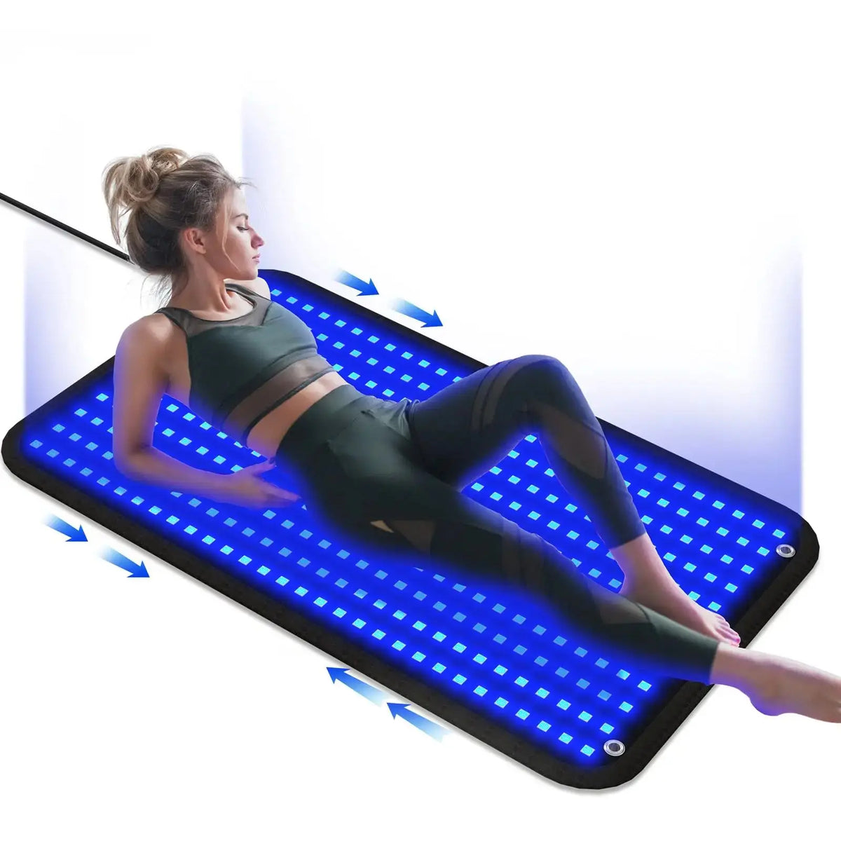 Jitesy - Alfombrilla para Lámpara de Bronceado de 100*60cm, 360 LED, Luz Azul, 460+490nm, 2 Modos: Constante y Pulsante, para Solárium