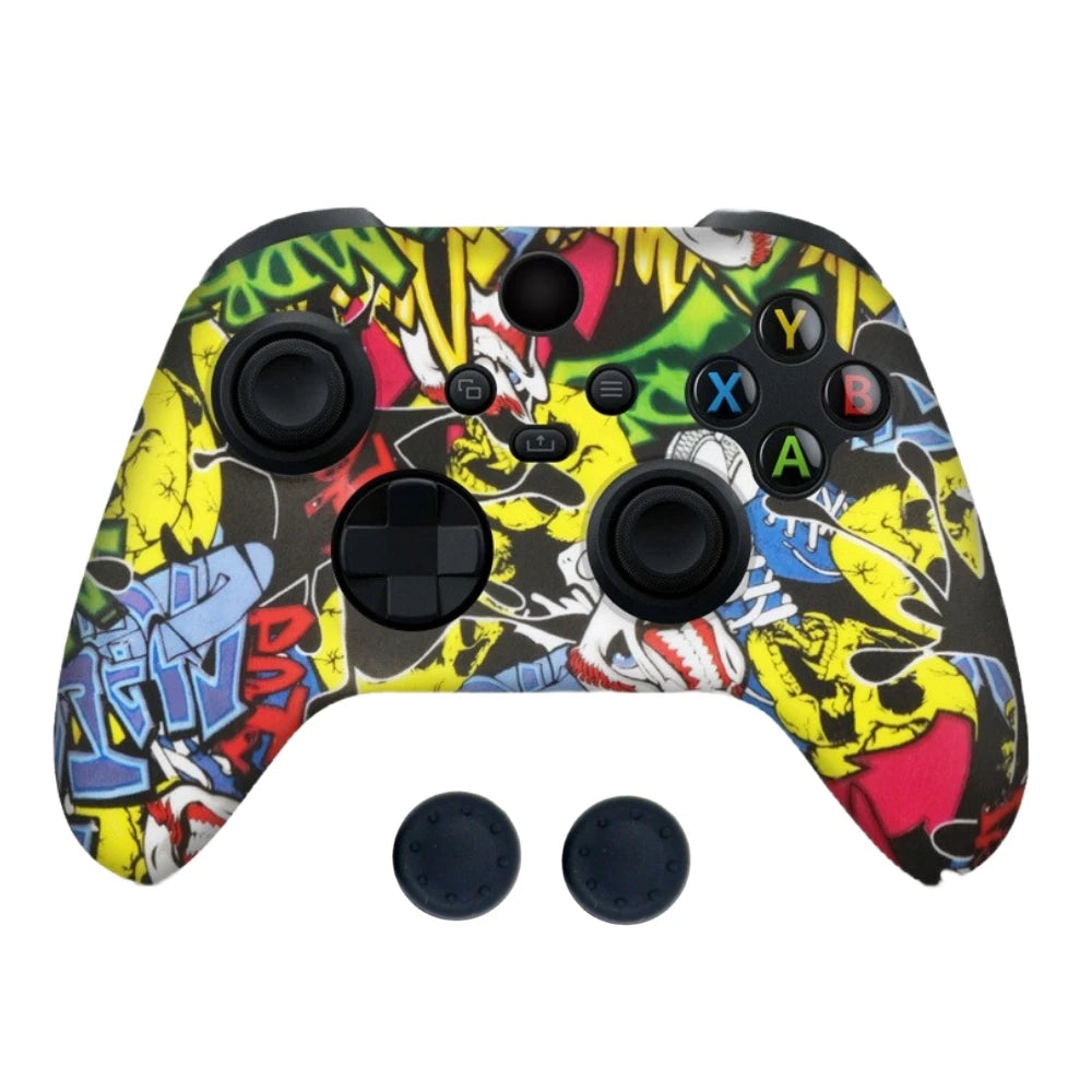 Funda Protectora de Silicona Suave Antideslizante y Antigolpes con Impresión por Transferencia de Agua para Controles de Xbox Series X/S