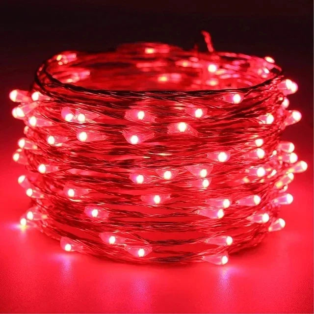 Guirnalda de luces LED de alambre de cobre de 1M 2M 3M 5M 10M 20M 30M, iluminación navideña, guirnalda de hadas para decoración de árboles de Navidad, bodas y fiestas